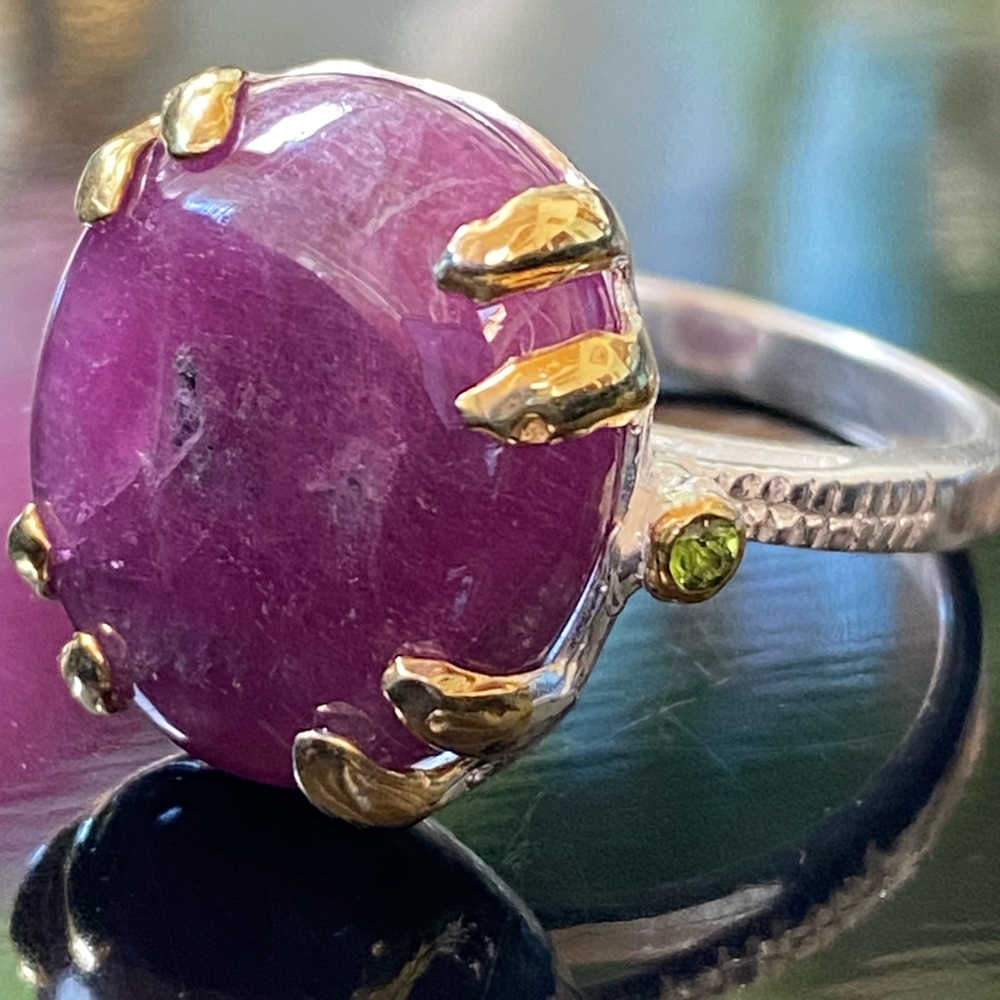 Unique Genuine Raw Ruby Ring - image 6
